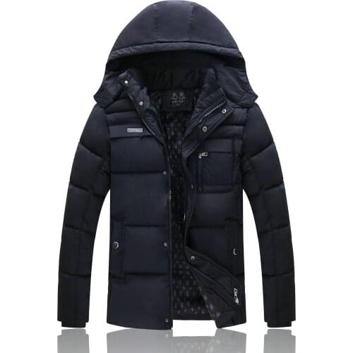 Mens Cotton-padded Clothes New Style Autumn And Winter Cotton-padded Jacket Detachable Cap Casual Fashion Thick Mens