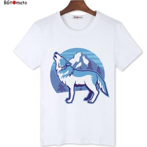 2021 Snow Mountain Wolf printing shirts mens new style hot sale cool summer shirts Original brand soft casual tops