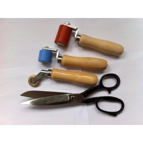 4PCS Roofing Membrane Installing Tools , Membrane Scissors & Seam Rollers Tools Set