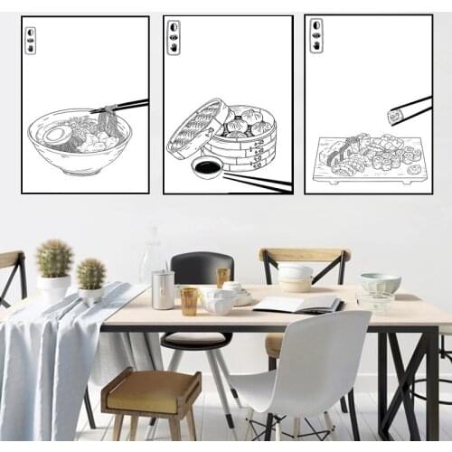 Japanese Food Wall Art Prints Dumplings Poster Kitchen Art Canvas Painting Pictures for Living Room Sushi Gift Home Decoration