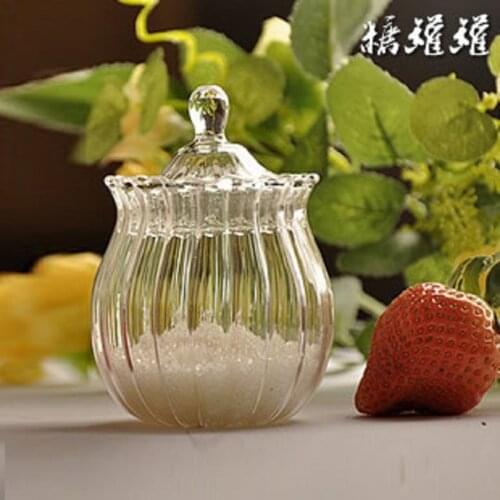 LISM 250ml Crystal Candy Jar With Lid Mason Household Transparent Glass Jar Candy Sugar Bowl Kitchen Food Storage Box