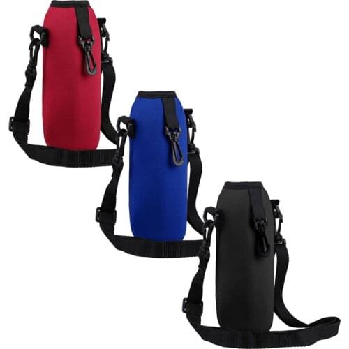 US Stock Adjustable Drinking Water Bottle Pouch Insulated Neoprene Water Jug Carrier Cover Portable Outdoor Sport Cup Holder Bag