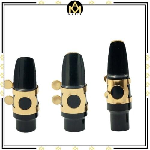 Tenor Alto Soprano Saxophone Bakelite Mouthpiece Classical Music Sax Accessories with Ligature Reed And Plastic Cap-Gold