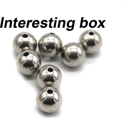 304 stainless steel ball with hole 2 * 10 mm solid perforated ball DIY Newtonian swing ball elastic impact ball accessories