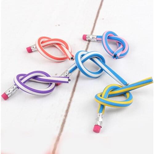 School supplies for children soft and flexible, curved pencil 10 pieces - random colors