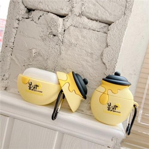 Cute Honey Bottle Bluetooth Headphone Cases For Apple AirPods 1 2 3 Soft Silicone Headset Protective Covers For Air Pods Pro