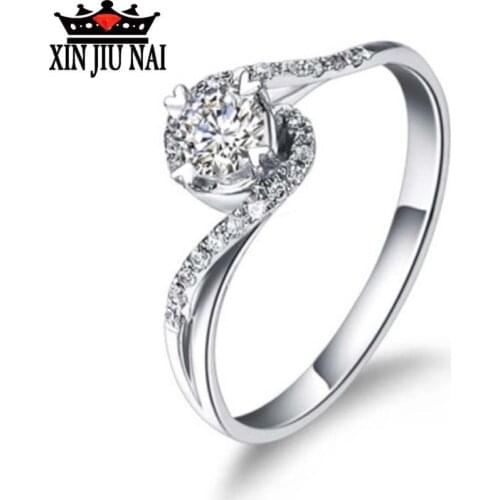 Torsion arm micro-mosaic simulation zirconium drill heart-shaped claw mosaic single-drill female fancy ring exquisite elegan