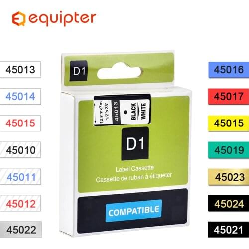 Compatible dymo D1 12mm tapes 45010 45013 40910 40913 43613 43610 ribbon cassette for Dymo label manager LM 160 280 label maker