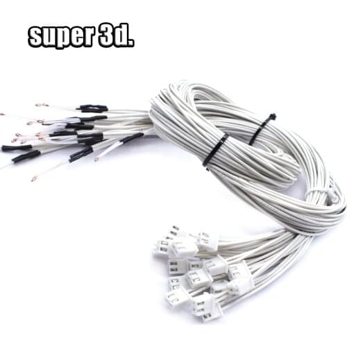 3D Printer parts Thermistor NTC Temperature Sensor 3950 1% line100&150cm 100K with XH2.54 White Terminal 2P connector terminal