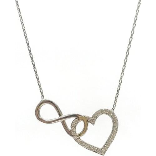Eternal Love Heart Silver Necklace