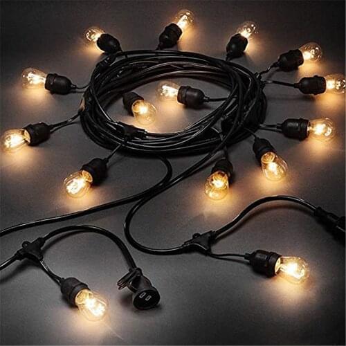 7m 10m Waterproof LED String Lights Outdoor Commercial Grade E26 E27 Street Garden Backyard Holiday String Lighting & LED bulb