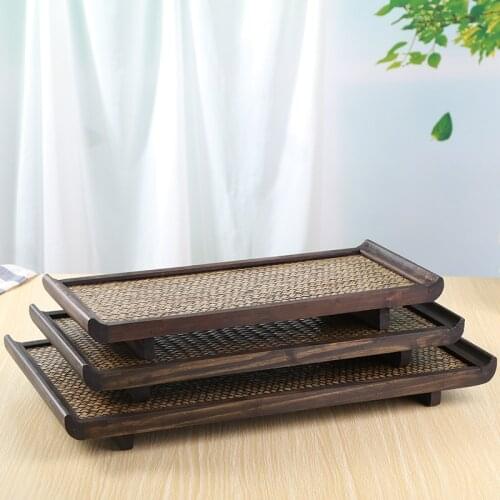 NEWYEARNEW Southeast Asia Tea Tray Wooden storage Bowl Plates Vintage Art Article Furnishing DIY Home Decoration Business Gift