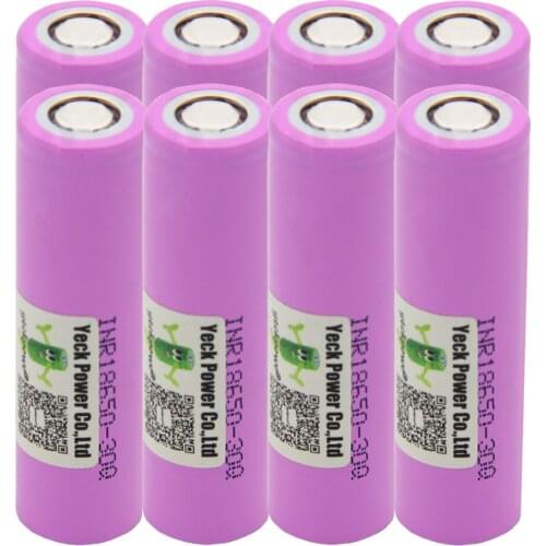 Yeckpowo INR18650 30Q battery 3000mAh 10C 30A high current li-ion batteries lithium 3.7V rechargeable akkumulator