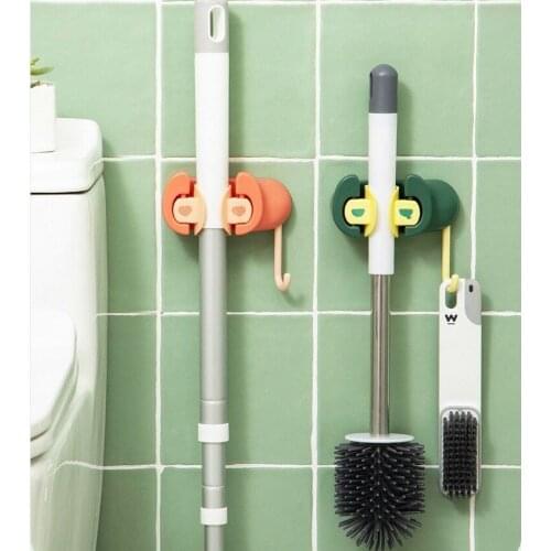 Mop Clip Wall Mounted Storage Mop Organizer Holder Hanger Storage Rack Seamless Mop Clip Hook Household Mounted Hanging Racks
