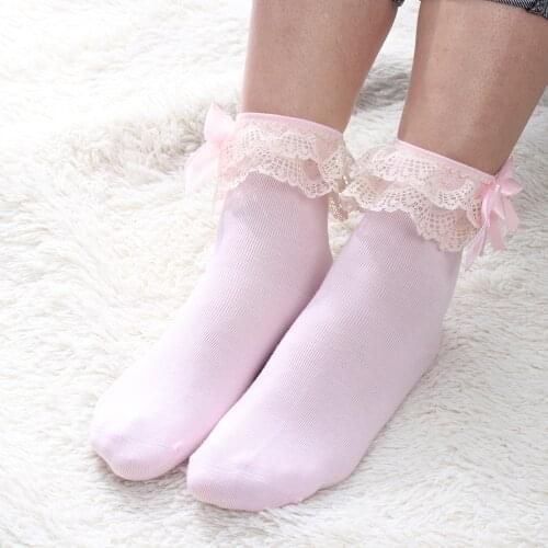 1Pair Cute Baby Girls Lace Ruffle Frilly Ankle Socks Sweet Princess Soft Cotton Autumn Winter Party Christmas Short Socks