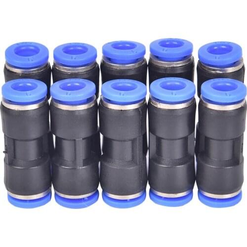 10Pcs PU 6mm Straight Push In Fitting Pneumatic Push To Connect Air Quick Fitting Connectors