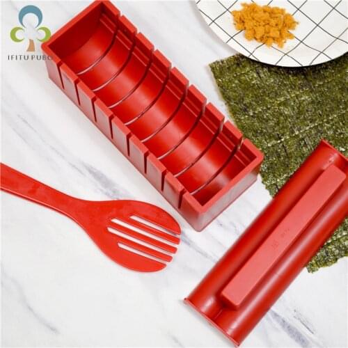 10pcs Square Round Heart-shaped Sushi Maker Colorful Sushi Mold Easy Simplicity Kitchen Tool Accessories with English Manual DDJ