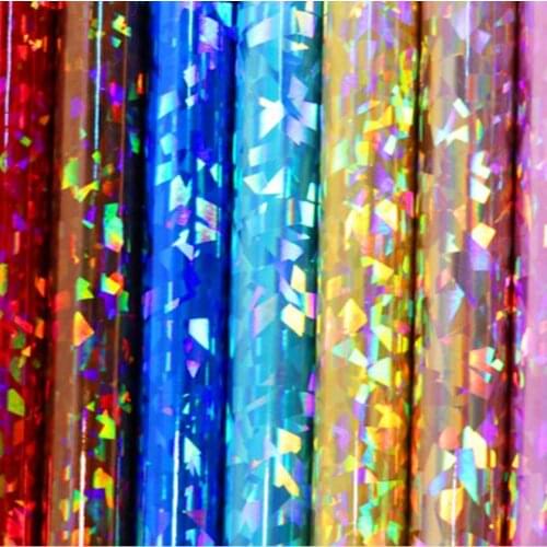 10 yards*137cm roll crease-free holographic PU leather metallic broken glass laser colorful reflective decoration faux leather
