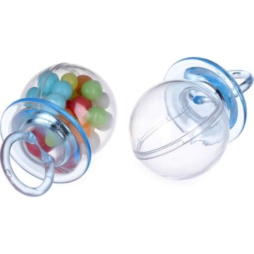 12/24PCS Transparent Plastic Candy Bar Baby Shower Baptism Nipple Gift Box Wedding Dragees Chocolate Packaging Box Deco Mariage