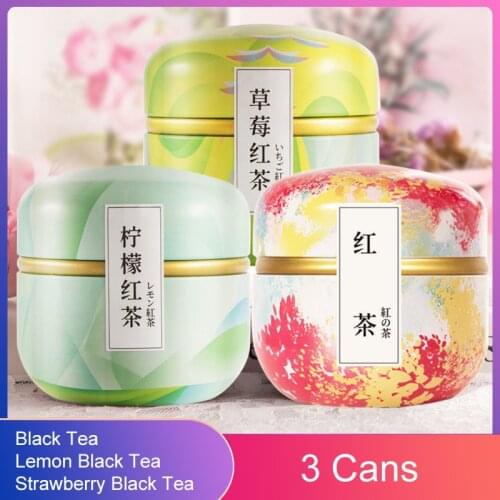 15pcs/can 3cans Black Tea Lemon strawberry fruit Tea chinese style rose Organic Girl Women Gift