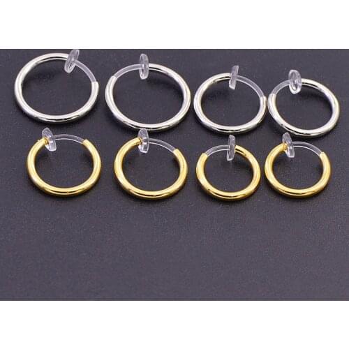 2pair 11 13 15 mm Rubber Earring Hoops Findings DIY Copper Gold Silver Color Earring Hooks Wire For Jewelry Making Accessories