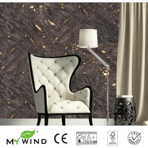 3D Wallpaper In Roll Home Decor Luxurious 2019 MY WIND Brown With Gold Wallpapers Luxury 100% Natural Material Safety Innocuity