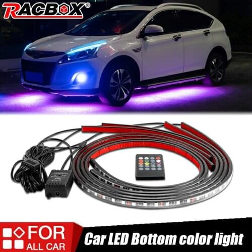 4PCS LED Car Chassis Flexible Strip Lights Auto RGB Underglow Decorative Atmosphere Lamp Cars Underbody System Light Accessories