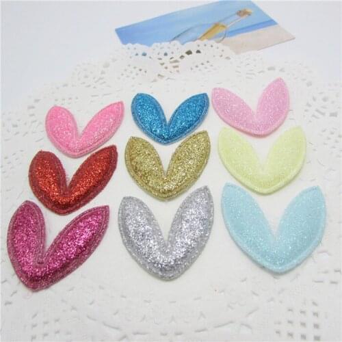 40pcs/lot 3D Badge 35MM Shiny Rabbit ears Kids Patch, for Clothing, home decoration accessories, DIY, Baby Garment Accessorie