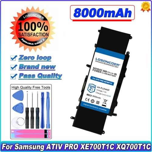 8000mAh AA-PLZN4NP Laptop Battery For Samsung ATIV PRO XE700T1C XQ700T1C XQ700T1C-A52 Series 1588-3366 Batteries