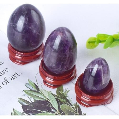 Undrilled Amethyst Healing Crystal Balls Yoni Egg Set Love Stones for Kegel Exercise Vaginal Muscle Massage Feminine Health Care