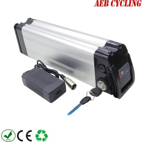 Free shipping and taxes to EU US aluminum case 36V 10Ah/20Ah Lithium ion ebike battery pack silver fish battery for city bike