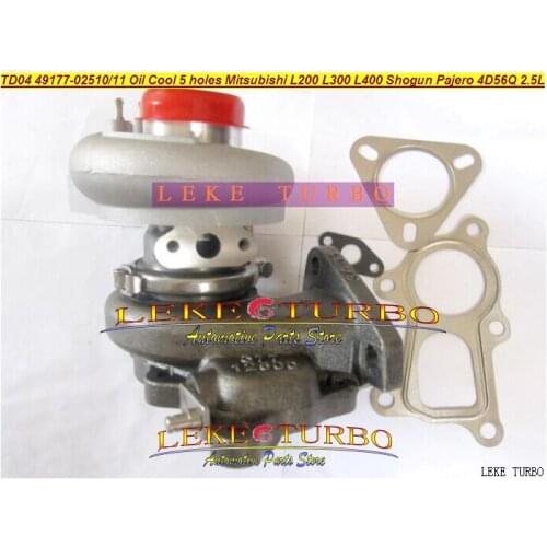 Free Ship TD04 49177-02510 49177-02511 Turbo For Mitsubishi L200 L300 L400 SHOGUN Pajero 90- 4D56Q 2.5L Oil Cool + Outlet 5 hole