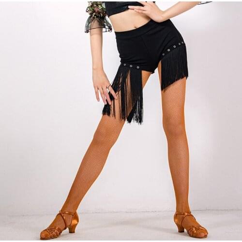 2021 Girls Latin Dance Pants Sexy Black Tassel Pants Children Latin Performance Costumes Ballroom Dancing Clothes Dress DQS6784