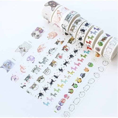 Black Cat Washi Tape sticker kawaii stationery planner masking DIY Owl giraffe rabbit Scrapbooking Sticker Label Masking Tape
