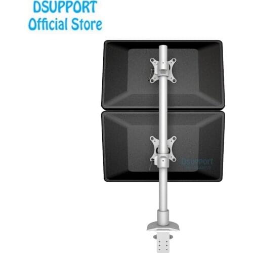 L02S Aluminum Alloy UP and Down 14-27 inch Dual Monitor Holder Support Desktop LCD LED Display Mount Bracket Arm
