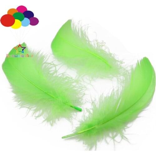 Diy 100 Pcs/Lot Green Goose Feather 4-7cm 1-2 Inch Stage Props Dream Catcher Carnival Headress Mask Crafts Decoration