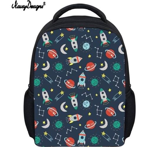 NOISYDESIGNS 2021 Hot Sell Cartoon Rocket Printed School Bags for Teenage Boys Girls Schoolbag Children Student Daily Backpacks