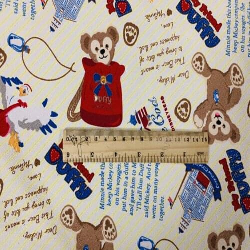 Good Thick Canvas Fabric for Student Bag Teddy bear Print Canvas Cotton Fabric Quilting Patchwork DIY Sewing Pillow/Sofa/Shoes