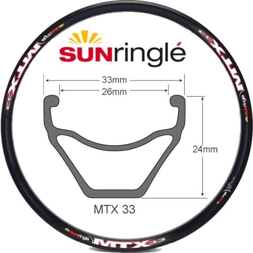 Sun ring Mtx33 rim high strength rim DH fr am rim 32 holes Hoops 26in 27.5in black MTB Mountain bike rim