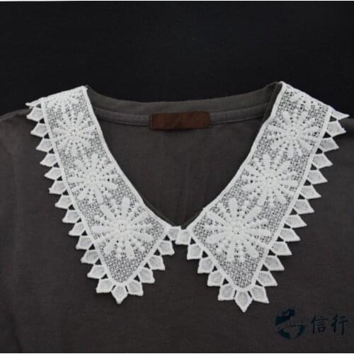 Lace false collar white embroidered fake lace collar trim diy women applique sewing supplies african guipure lace collars#3525