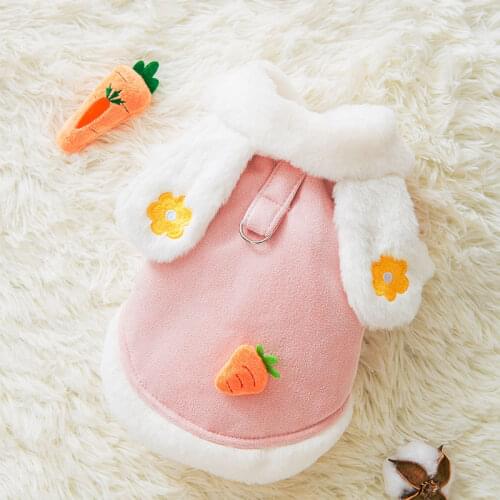 Jacket Coat Cotton Dog Clothes Cartoon for Dogs Clothing Pet Outfits Cute Winter Thicker Yorkies Print Pink Girl Ropa Para Perro