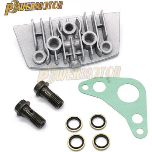 50cc 70cc 90cc 110cc Motorcycle Oil Cooler Adapter Engine Cylinder Cover Oil Cooler Horizontal Engine Adapter Engine Cylinder