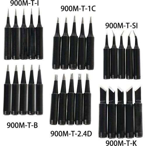 5*Soldering Iron Tips Metal Tip 900M-T SI/I/B/K/2.4D/1C Welding Tips Head For Hakko Saike 936 852d 909D Welding Tools