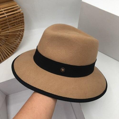 Fashion casual personality edging wool nil heart camelmen and women hats outdoor fedoras Panama