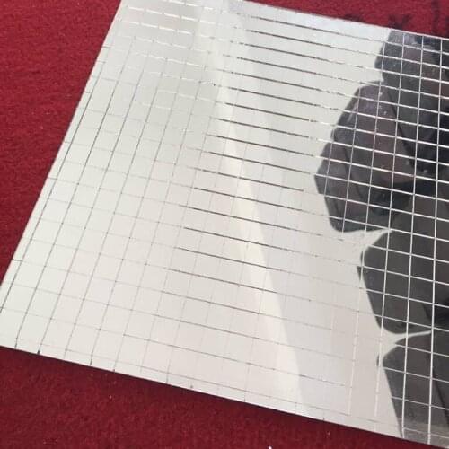 Glass Mosaic Tile ,Mini Square Glass Mosaic Mirror Sheet Real Glass Self-Adhesive ,Silver Glass Crafts