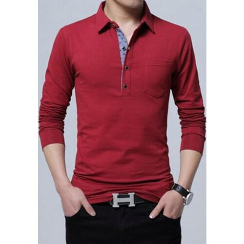 MISNIKI 2018 men long sleeve polo shirts stand collar casual shirts for man M-5XL AXP59