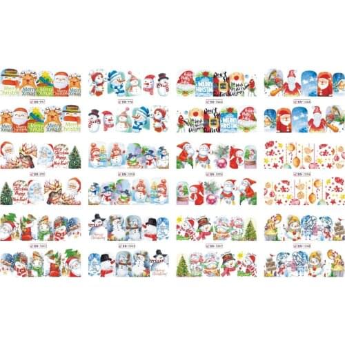 UPRETTEGO 12 PACKS / LOT NAIL ART BEAUTY WATER DECAL SLIDER NAIL CHRISTMAS XMAS DEER HORN BIRD STARS BN997-1008