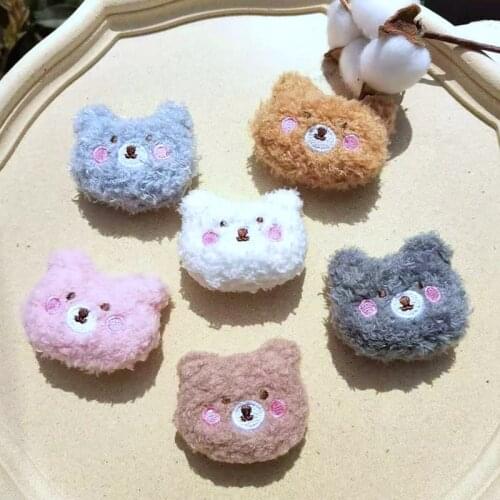 10pcs/lot 5*6cm DIY Handmade cute Bear dolls Padded Patches Appliques For Clothes Sewing Supplies DIY Hair Decoration