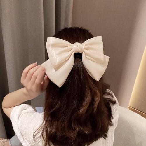 2021 New Big Barrette Bows Hairclip Fabric Elastic Hair Bands For Women Girls Fashion Hairpin Headwear Accessories