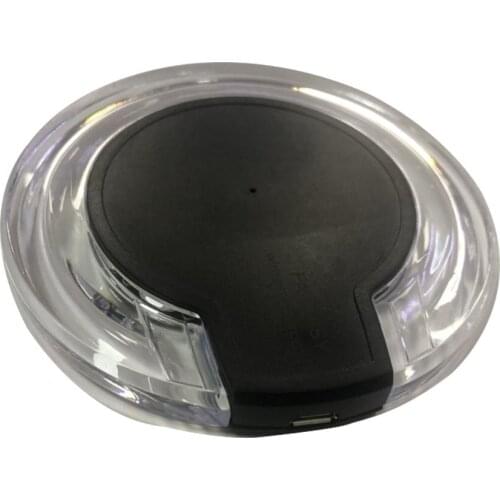 New Wireless Charging Dock Charger Crystal Round Charging Pad With Receiver For Iphone for Samsung